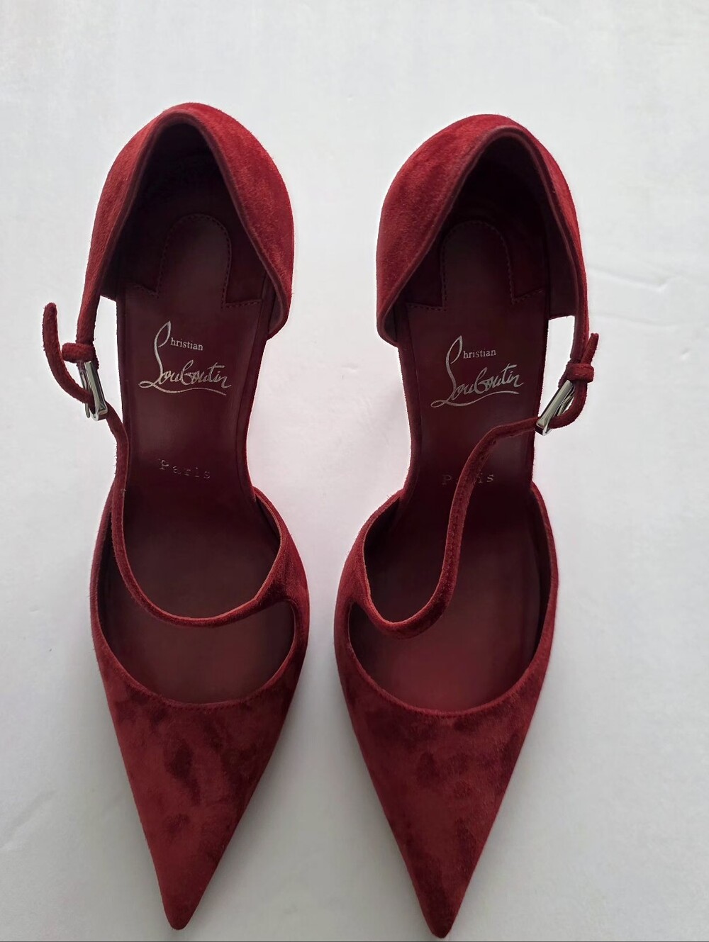 Christian Louboutin Miss Ziggyta 100 Suede Pumps Red EU 39.5